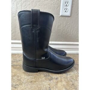 Justin Basics Mens Boots 8D JB3000 Black Western Cowboy Pull On Leather